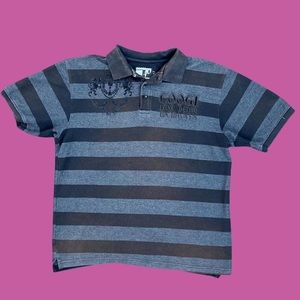 Coogi black and grey strip shirt size XL